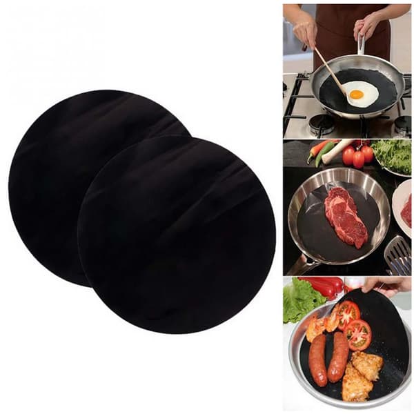 Non-stick Runda Pannfoder Ark 2-pack 24cm Högtemperatur Matlagning BBQ Bakning