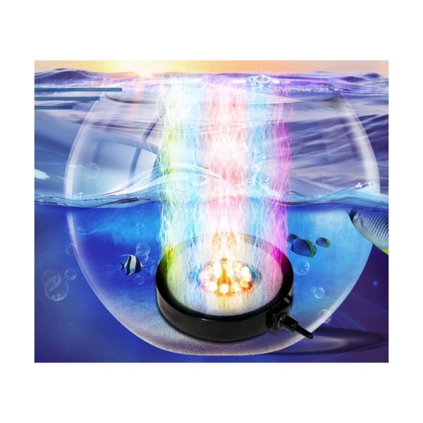 Akvarie udsmykning dekoration syv farver akvarium LED lys dykkerlys akvarie lys gasplade lys rund boble