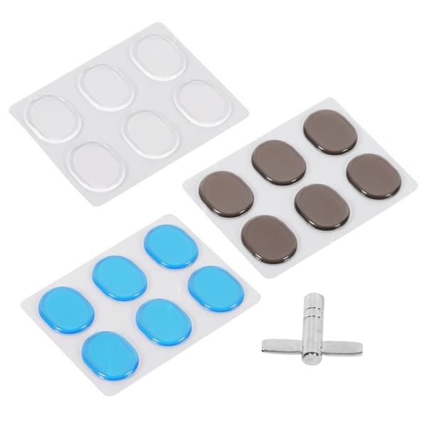 3 ark silikone trommedæmper pad bløde lyddæmpende måtter med T-nøgle
