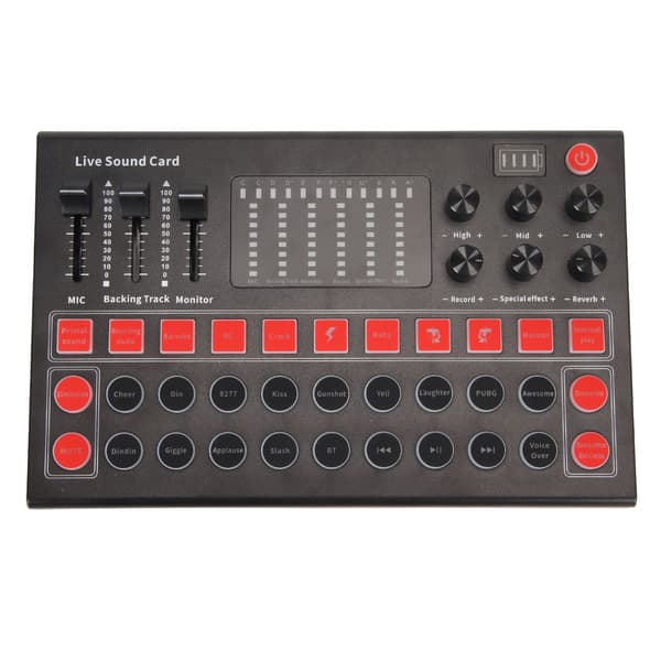 Live Lydkort 8 Lydeffekter 10 Specialeffekter Bluetooth Støjreduktion Diskant Alto Bas Justerbar Mixer