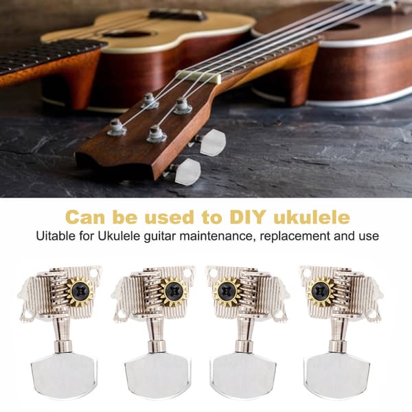2L2R Sølv Klassisk Stil Ukulele Stemmeskruer Mekanikk DIY Deler
