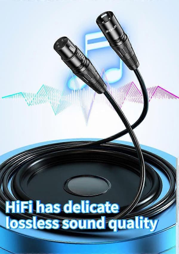 Mikrofonkabel Høj Kvalitet XLR Han til XLR Hun Sort 1