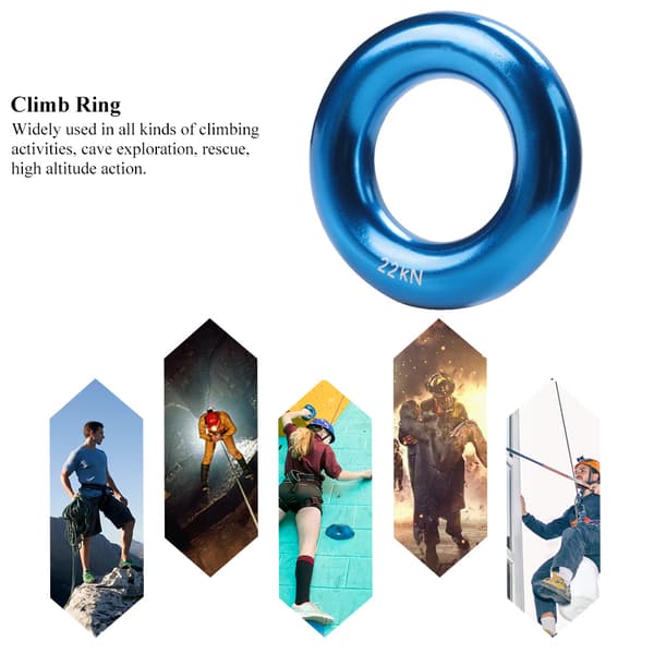 Blå Rund Aluminium Rappel Klätterring Perfekt Spänning Legering O-ring