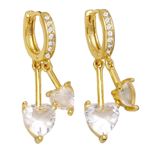 Øredobber Vintage Zircon Heart Stud motesmykker Ac9934 white
