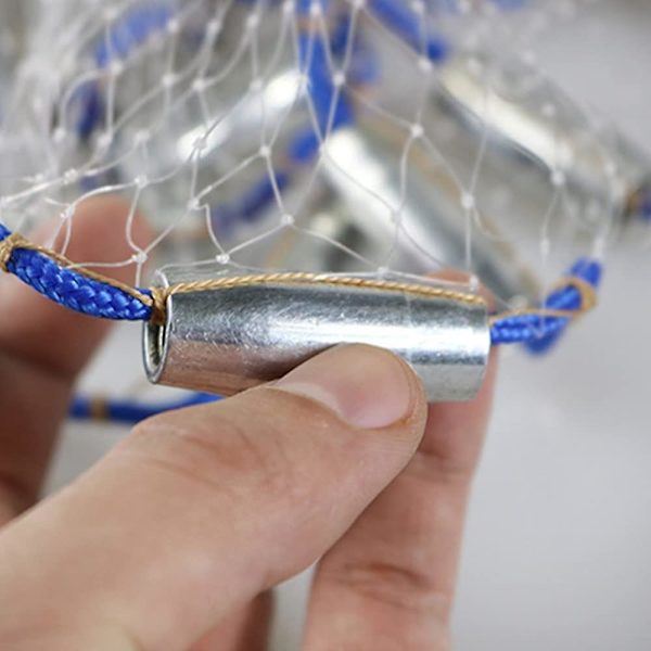 Fisknät, monofilament handfisknät av nylon med handrep Fisknätsfälla, 2,4 m / 95 tum, 0,5 mesh