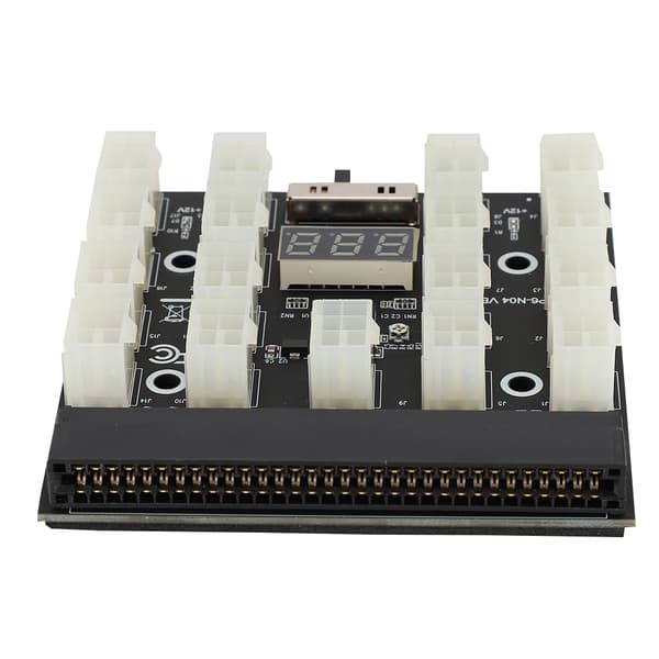 PCI E 17x 6pin 12V Mining Server Strømforsyning Adapter Konverteringskort LED Display