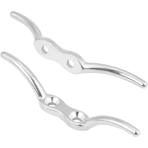 Cleat krog, 4 stk fortøjning klamper, mast reb krog, reb klampe krog, rustfrit stål, poleret havvand og anti-korrosion, marine Fastgørelsesbeslag til Doc