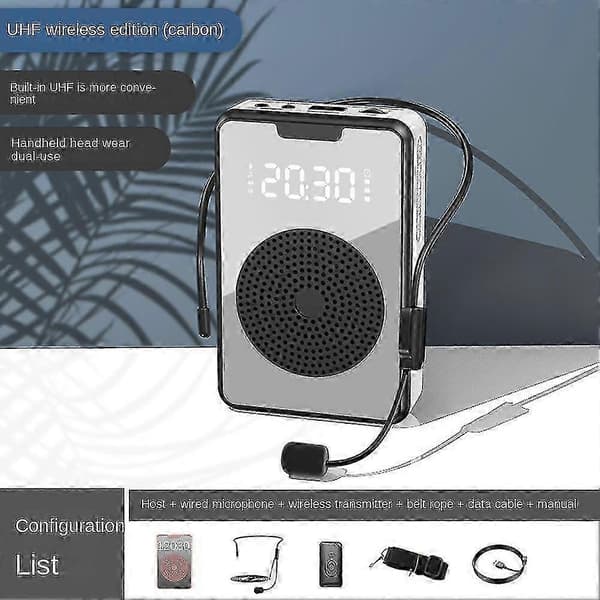 Trådlös röstförstärkare med Bluetooth-mikrofonheadset för reseguide Black