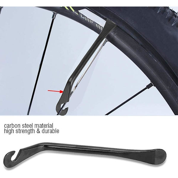 3 delar cykeldäcksspak, svart kolstål däckspak Cykeldäcksväxlare cykelreparationsverktyg för att ta bort cykeldäck, 120 X 7 mm
