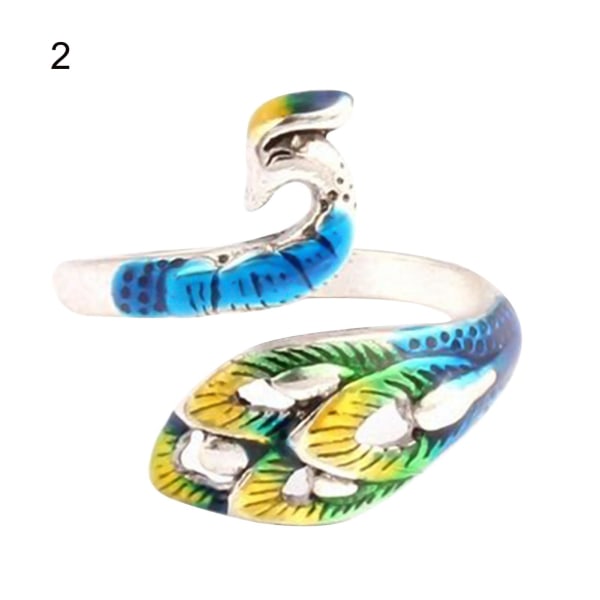 Virkad loop Peacock Design Justerbar sömnad Ring Bär Fingerborg Stickning Tillbehör för hushåll 2
