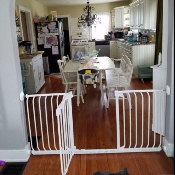 Seinäsuoja baby portaiden portille ja oven turvaportille, ei porattavaa seinäsuojaa lasten turvaportin kiinnitykseen, koira,