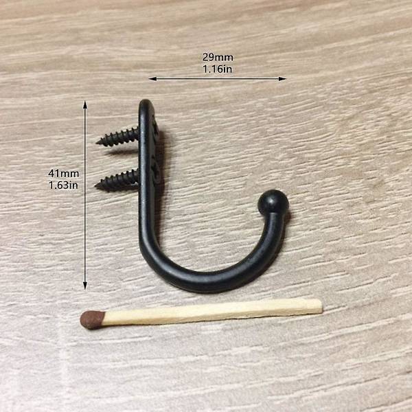 10 stycken enkla krokar Svart väggkrok Svart klädhylla utrustad med fästskruvar