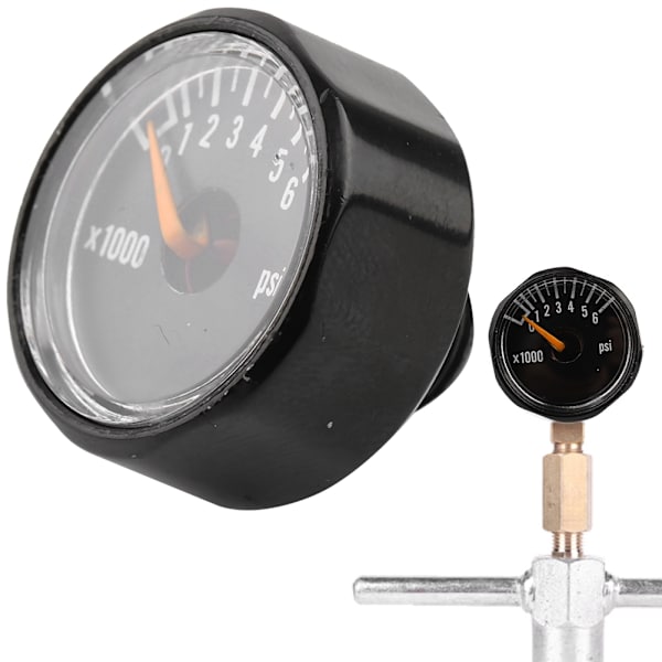 1/8 NPT Præcisionsventil Mini Trykmåler CO2 Mikro Manometer 6000 PSI