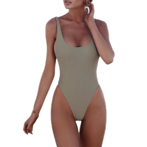 Naisten Push Up Solid Selkänojaton Monokini yksiosainen uima-asu Cyan L