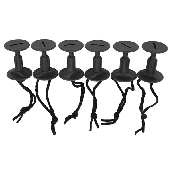6 stk. Surfbræt Leash Plug Nylon Plastik Ben Reb Surfbræt Tilbehør Sort