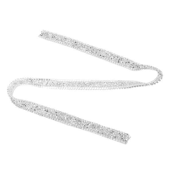 Glitrende Sølv Rhinestone Bånd - 1 Yard, 15 mm Diamant Mesh Wrap Roll