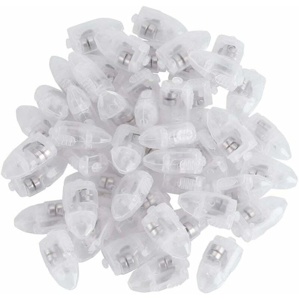 50 stk LED balloner lyser blomsterpapir lanterner lys til bryllupsfest dekoration hvid，