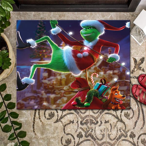 Morsom Grinch Klovn Jul Dørmatte Entrématte, 40 * 60CM