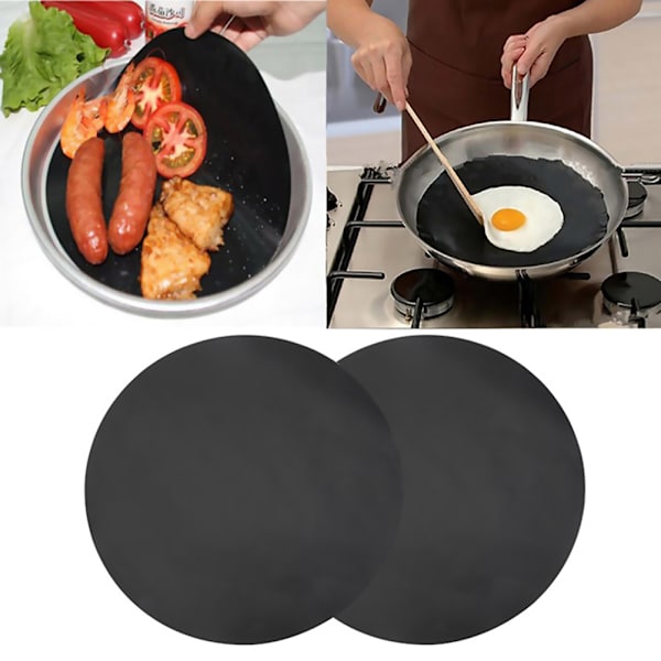 Non-stick Runda Pannfoder Ark 2-pack 24cm Högtemperatur Matlagning BBQ Bakning