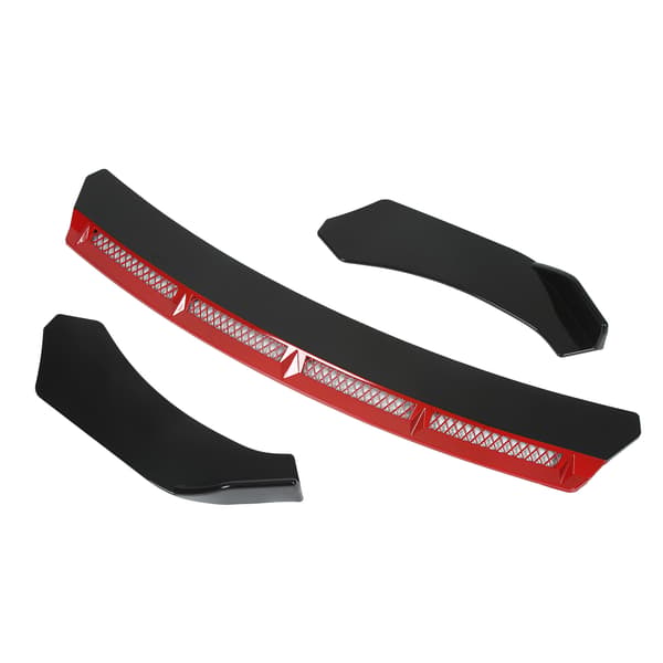 3 stk. Universal Front Bumper Lip Body Kit Spoiler Vinge Bilmodifikation Rød
