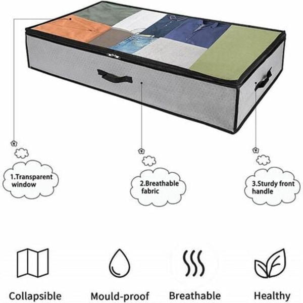 Underbäddsförvaringsväska Set om 3, Stor hopfällbar non-woven underbäddsförvaring, förvaringsväskor för täcken Täcken Filtar Kudde