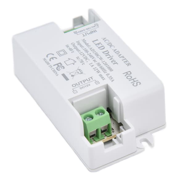LED Drivtransformator AC100 240V 0.35A DC12V 1A 12W för G4 MR11 MR16