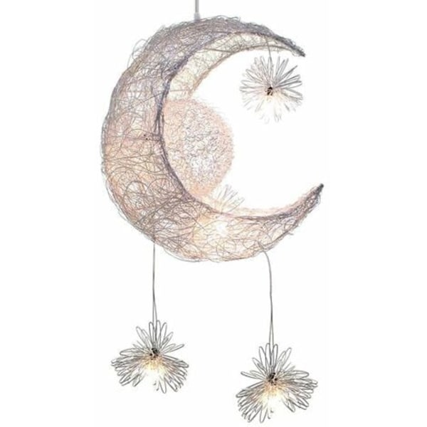 Pendellampe Moon and Stars LED-lysekrone Taklys Aluminium Pendellampe med 5 lys for barn Soverom Stue Ro