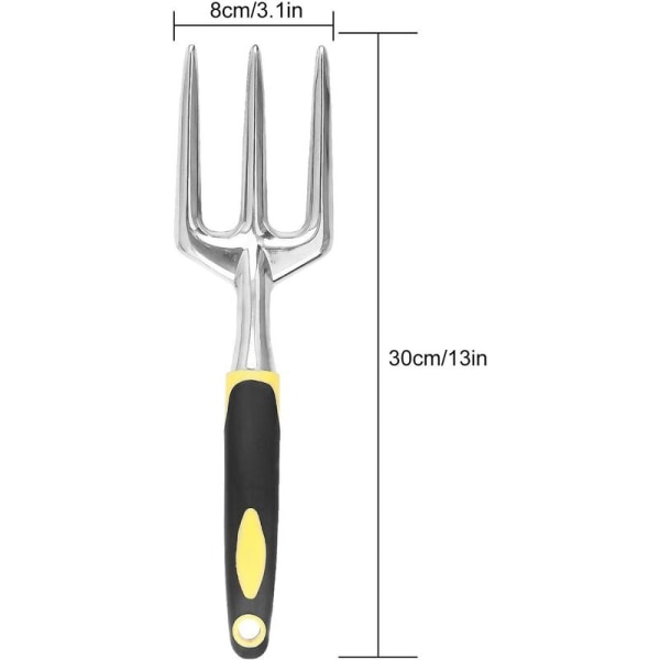 Hageverktøysett, hagesett for voksne, hagesett i aluminium med ergonomiske håndtak, ideelt for luking, Scari