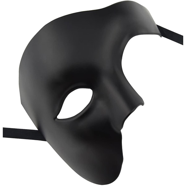 Mænds maske Halloween Phantom of the Opera Masquerade Mask Black