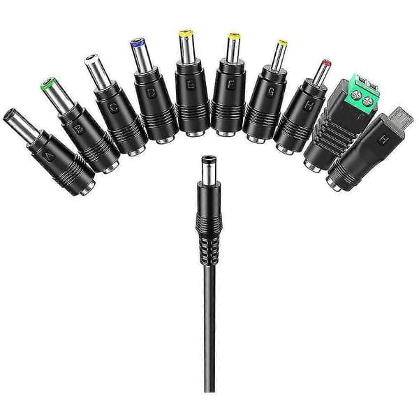 USB til DC Kabel Universal USB til DC Opladningskabel med 10 Udskiftelige Stikforbindelser Ada