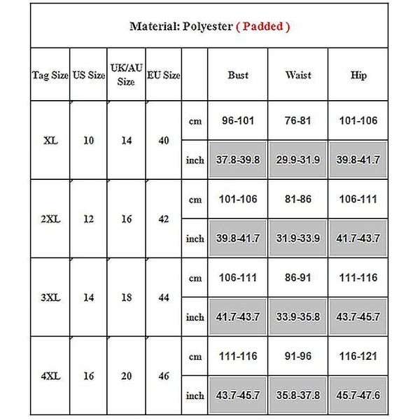 Naisten set pehmustetut rintaliivit Push Up uimapuku plus koko Black 4XL