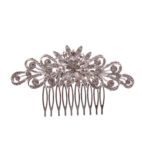 Rhinestone Hair Comb 10-tann Design Hår Side Kam Mote Skinnende legering Hårtilbehør for kvinner FS429