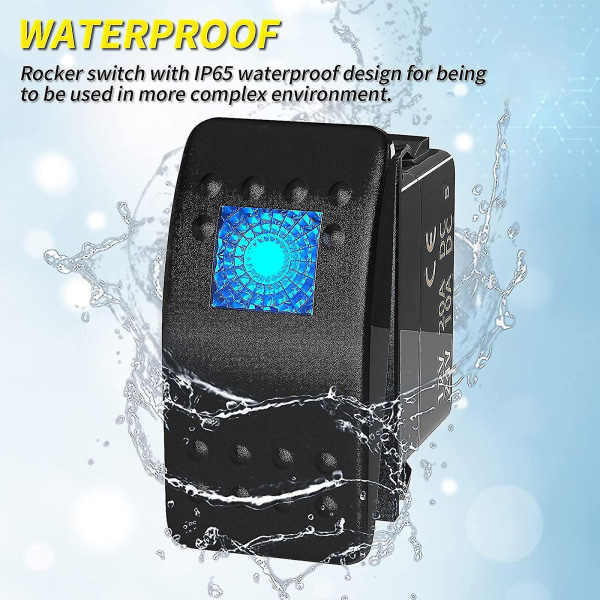 Car Truck Boat Rv Led 3 Pin Waterproof Rocker Switch On Off Vaihtokytkinpaneeli