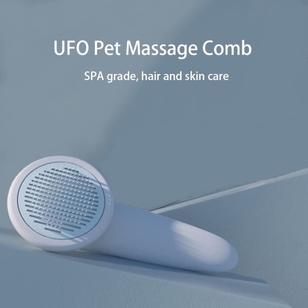 Kattborste för inomhuskatter Långt borste 1 Touch Shedding Cat Borste 30° Böjd design Smärtfri kattborste Blå