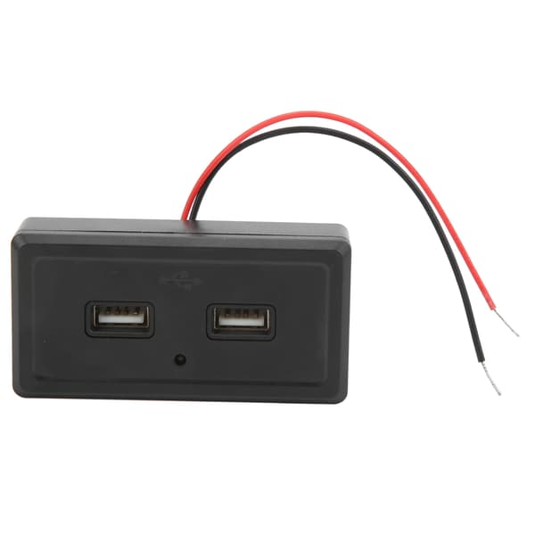 RV Buss Dobbel USB Lader Panel 12V 24V Vanntett Universal Svart
