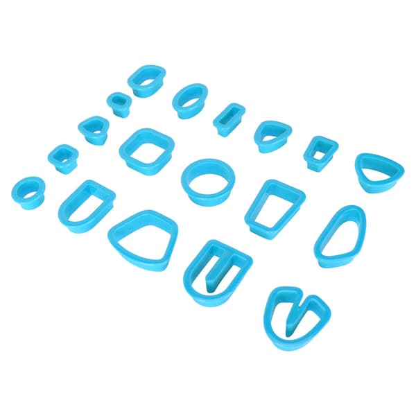 Polymer Clay Cutters Sæt Øreringe Kroge Kort Springringe DIY Smykkefremstillingssæt Blå
