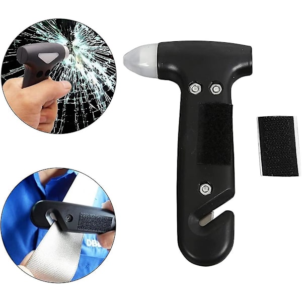 Emergency Hammer Vindusknuser Hammer Rescue Hammer Bil Bil Rescue Hammer Sikkerhetsbeltekutter Svart