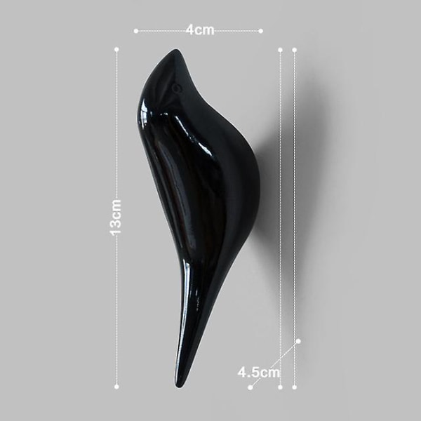 Dekorativ krok Enkel fågelrockkrok Enkelkrok black