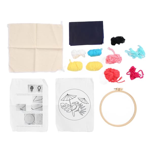 Punch Needle Kit DIY Gör tecknad papegojamönster Broderi Startkit för dekoration