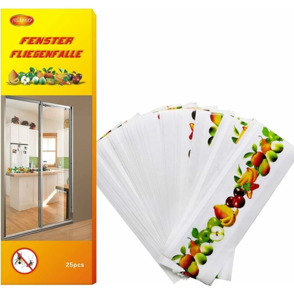 Färgutskrift 25 st Transparent färg Fönster klistermärke Klibbig fluga klistermärke Mygga flugfälla trap klistermärke,