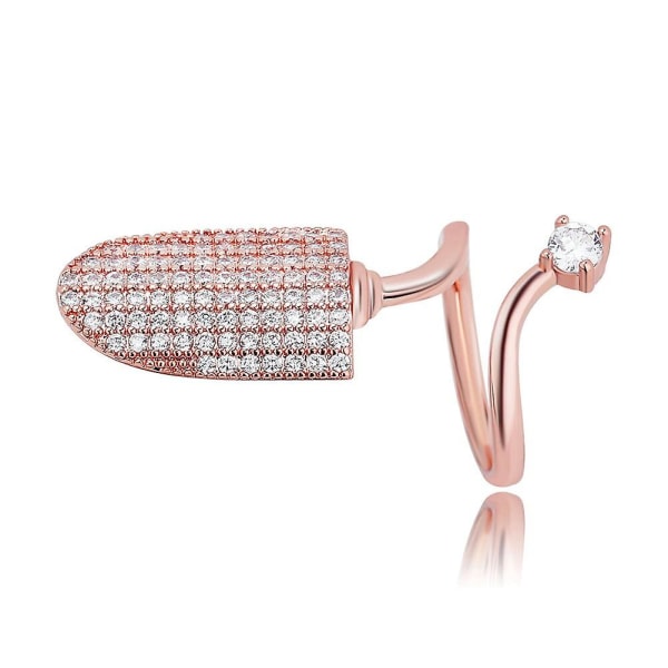 Kynsisormus naisille Kulta hopea värisormus Iced Out Aaa Micro Pave säädettävä sormus Hip Hop koru lahja