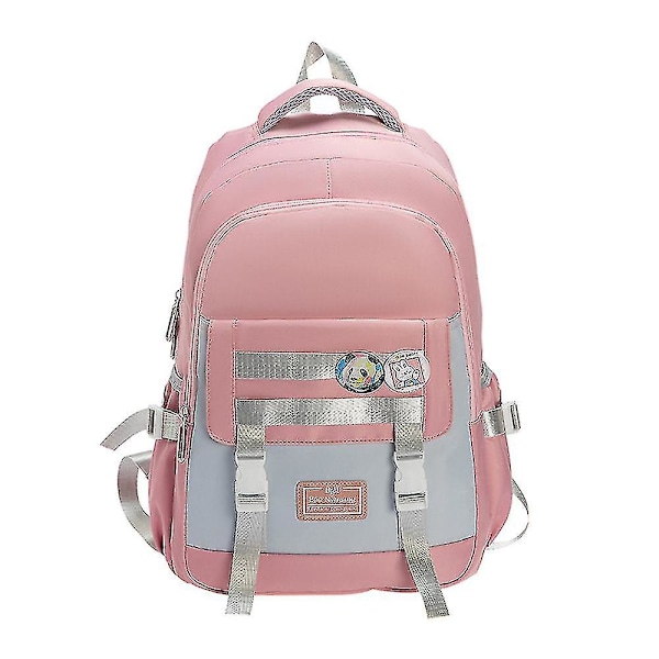 Skolesekk Female Ins Sen Series Wild Travel Backpack Student Ryggsekk-rosa pink