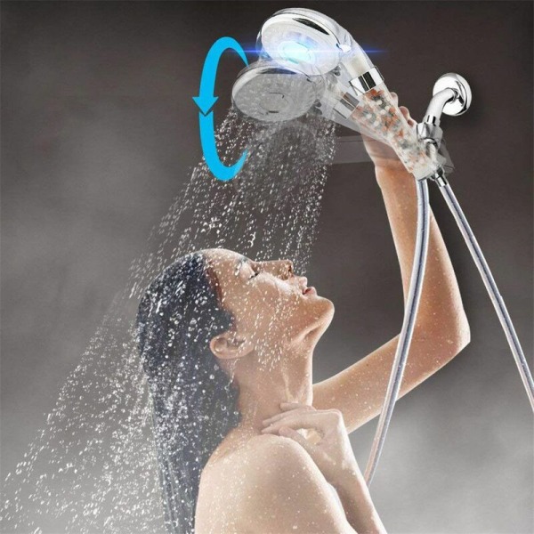Hånddusj med vannfilter for bad med LED dusjhode