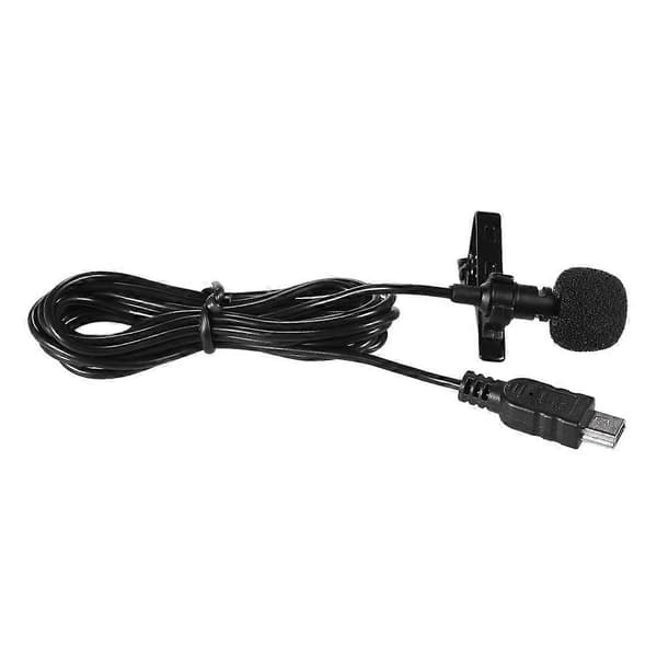 150 cm profesjonell mini USB omnidireksjonell stereomikrofon med krageklips for Gopro Hero 3 3+ 4