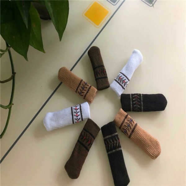 1 set (4 kpl) ruskeat pöytä- ja tuolijalkapäälliset