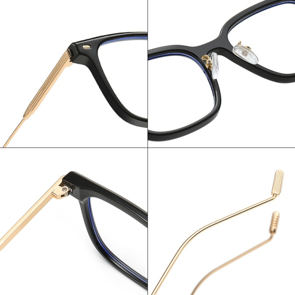 Lasikehykset litteät linssit TR90 Anti-Blue Frame Muotilasit Rice Nail Unisex tasolasit (Jelly Ye