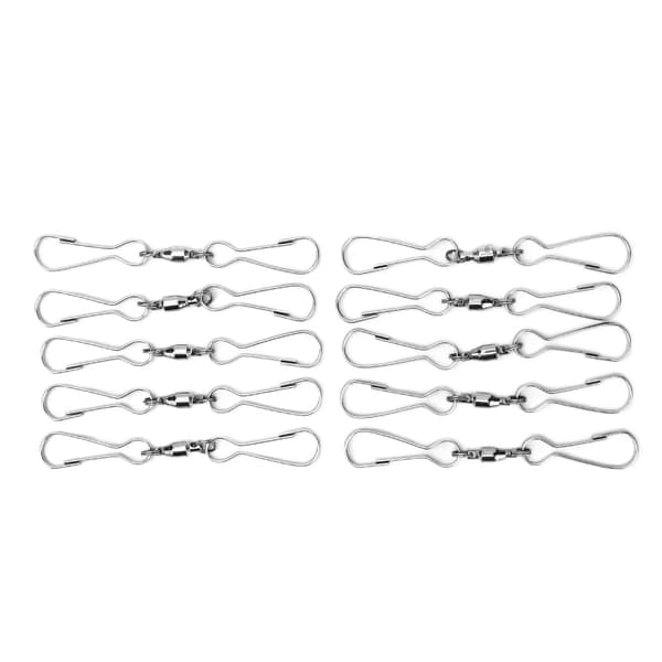 10-pak rustfrit stål 360 graders roterende kroge til vindspil fuglefoderautomater 8,2 cm