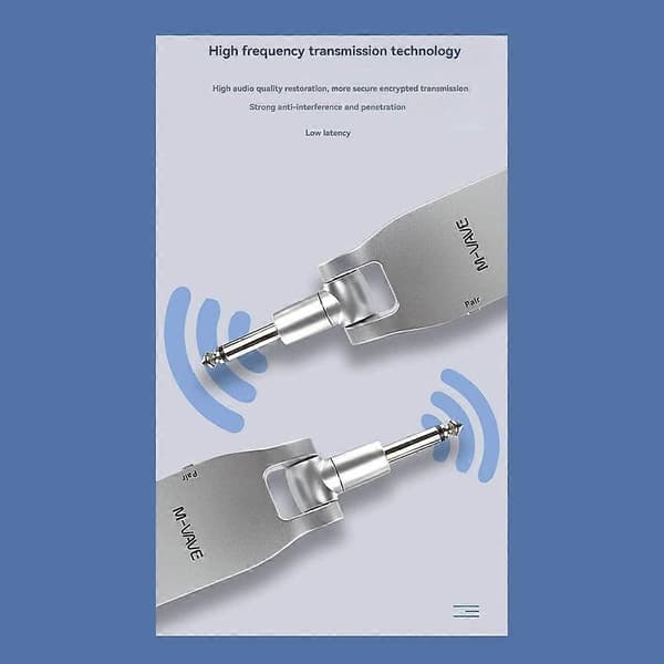 WP-1 Trådløst Guitarsystem 2.4G Sender & Modtager Genopladelig 30M Rækkevidde til Elektrisk Guitar & Bas Silve