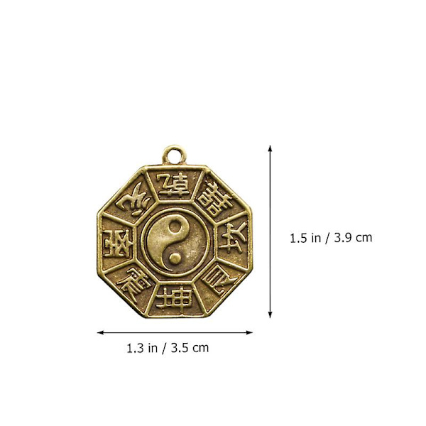 3 kpl Tee itse riipuksia Vintage Tai Chi Trigram Avaimenperä Riipukset Amuletti Riipukset Laukku Riipukset