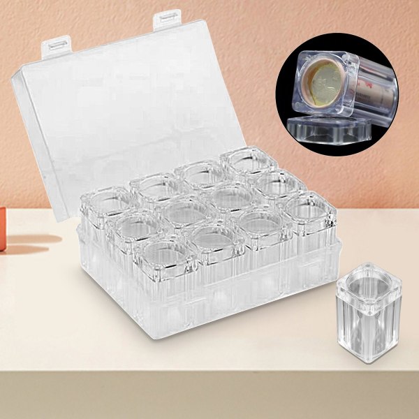 1 set Myntförvaringsrör Transparent Antioxidation Plast Klar Mynt Display Organizer Case Insamlingsmaterial Set för hemmet